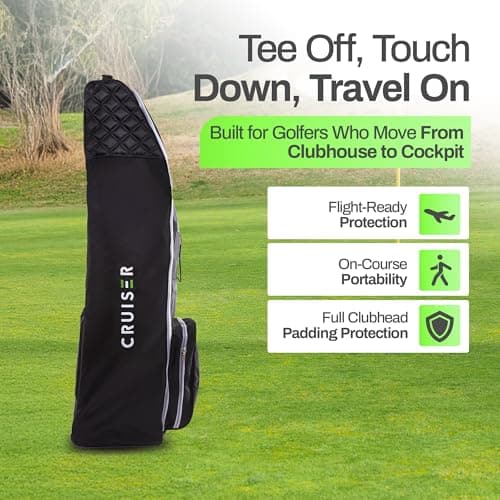 CRUISER GOLF Golf Travel Cover Bag - Lightweight Deluxe Padded Wheeled Flight Case with Wheels — view 6