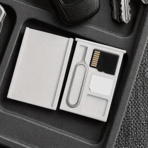 2Pcs 3D Printed One-Piece SIM Card Storage Box Multi-Slot Memory Card Holder with Pin Compact Portable Accessory Case for Travel White — view 4