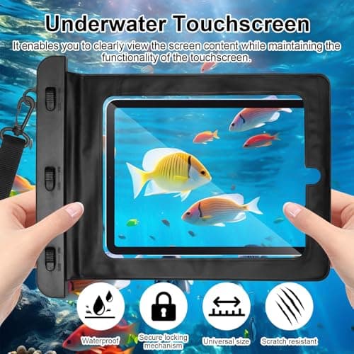 Universal Waterproof Case, Tablet Transparent Water Resistant Protective Case for IPad Samsung Huawei for New iPad 9 8 7 iPad Air 2 Huawei MediaPad T3 Samsung Galaxy Tablets Up to 10.2 inch — view 2
