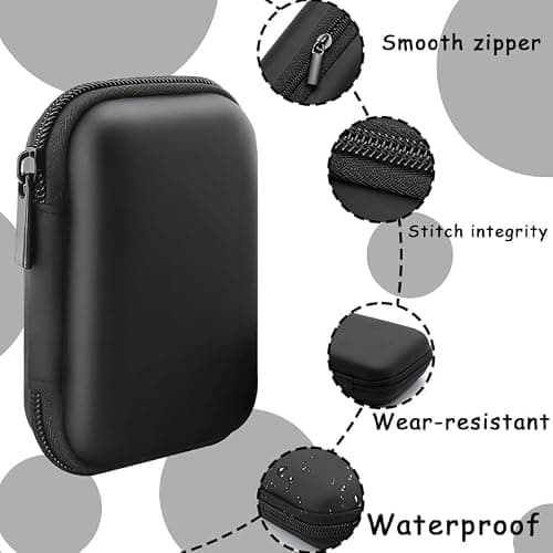 DreamAug Multi-Functional EVA Tech Storage Case—Shockproof Portable Case for Hard Drives/Power Banks/Cables, Essential Portable Travel Storage Bag for Charging Electronics (Pure Black) — view 4