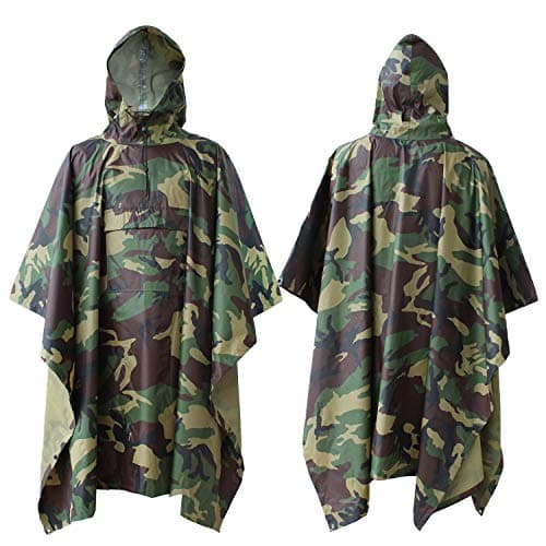 ElifeAcc Waterproof Poncho Multifunctional Rain Poncho Adult Waterproof for Outdoor Activities(Upgrade-Camouflage2)