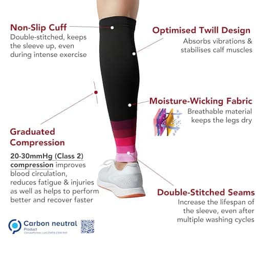 Calf Compression Sleeves for Shin Splints, Women, Men, Running — view 2