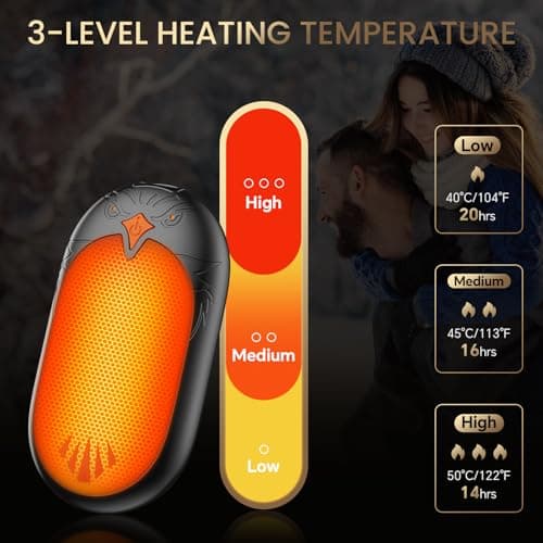 Rechargeable Hand Warmers 2 Pack, 24 Hrs Warmth, Magnetic Electric Heater — view 3