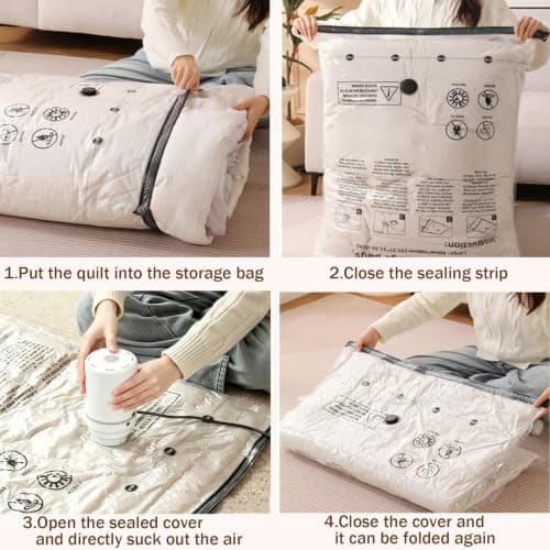 Vacuum Storage Bags With Electric Pump For Clothes, Travel, 12 Pack — view 5