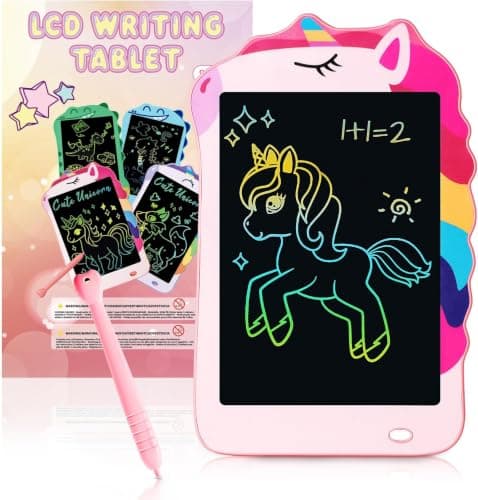 Unicorn LCD Writing Tablet, 8.5Inch Pink Toddler Drawing Pad for Kids