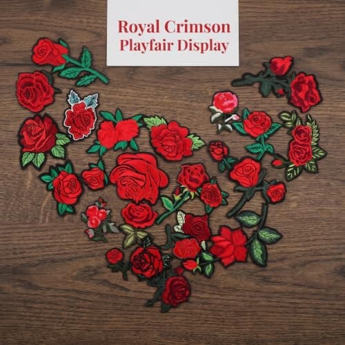 BCOATH Iron on Patch with Heat Adhesive Backing Red Rose Embroidered 25pcs Time Year Season Portable and Wear Resistant Applique for Clothing and Tote Bags for Travel and Clothing Repair — view 6