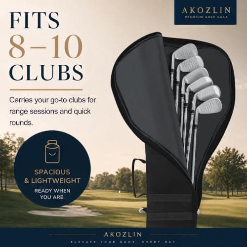 AKOZLIN Golf Carry Bag, 8-10 Club Soft Foldable Sunday Bag with Strap — view 5