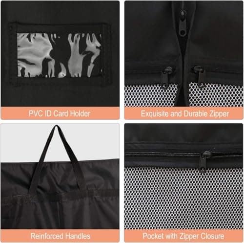 Costume Dance Garment Bag,40 inch Dance Garment Bags with 4 Clear Zipper Pockets for Suits Dress Cover, Travel Storage & Competitions, Set of 2 (Black-Oxford) — view 5