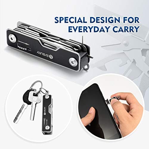 BIBURY EDC Multitool, 10 in 1 Pocket Size EDC Key Ring Multi Tool — view 6