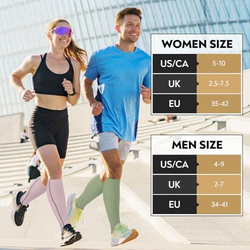 Queenshin Compression Socks Women Flight Knee High Light Support Stockings — view 3