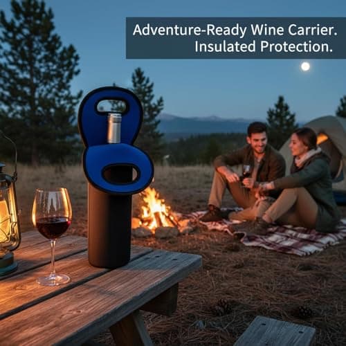 ZKFSIE 2 Pack Insulated Wine Cooler Bag – Neoprene Material Wine Carrier Tote, Portable Bottle Holder for Beer, Champagne, Picnic, Travel & Party (Black & Blue) — view 4