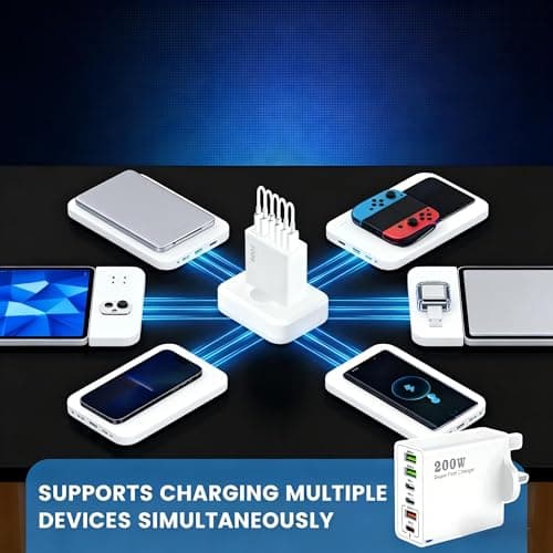 200W USB C Charging Station, 6 Port GaN Charger — view 6