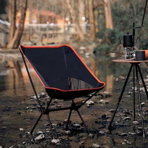 ruitao Trail Folding Camping Chair, Lightweight Outdoor Chair, Heavy Duty Tubular Steel Frame, Fast-Drying Polyester, Carry Bag, 100kg Capacity for Travel, Backpacking, Hiking, Picnics, Fishing — view 2
