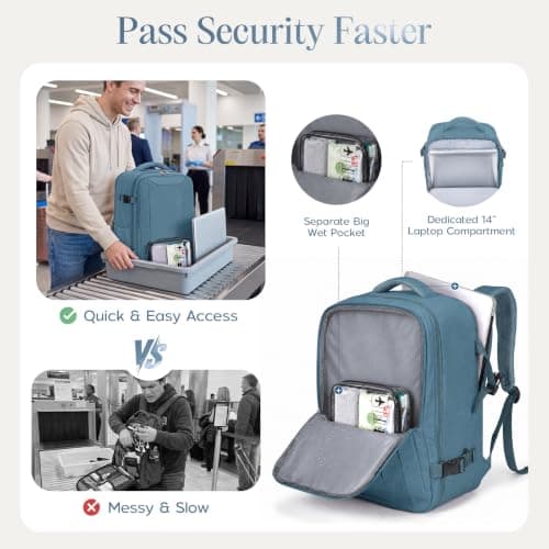 Xkdoai for Ryanair Cabin Bags 40x30x20,Backpack with TSA Approved Clear Bag — view 4