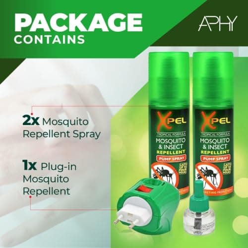 Xpel Mosquito, Bug & Insect Repellent Spray (2-Pack) + Plug-in Insect Killer with Refill | 45 Nights Protection | Indoor & Travel Use | Long-Lasting Defense for Home, Bedroom, Office & Hotel — view 3