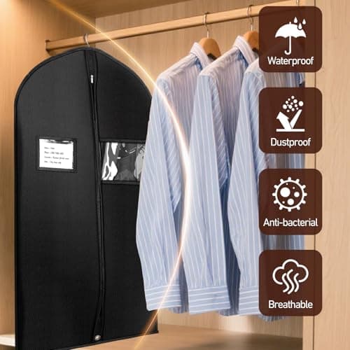 Suit Bagsor Men and Women 2 Pack, 100 x 60 cm Suit Covers with Zip — view 3