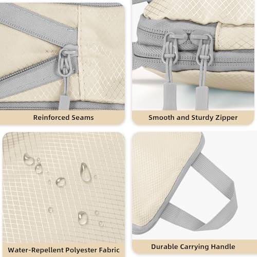 Compression Packing Cubes 7-Piece Set with Multi- Compartment Travel Bag, Waterproof Suitcase Organiser Bags,Travel Packing Cubes for Suitcases, Packing & Storage for Luggage (Beige) — view 3