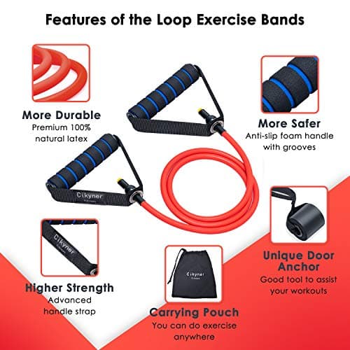 Cikyner Resistance Tube with Handles, Single Exercise Band with Carring Bag — view 3