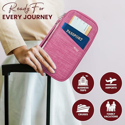 Vinsani Passport Holder Travel Wallet, RFID Blocking Document Organiser — view 5