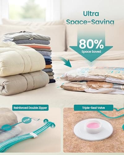 SONGMICS Vacuum Storage Bags With Hand Pump 12 Pack, 3S/3M/3L/3J — view 4