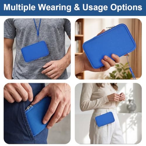 AOOSA Phone Sock, Universal Neoprene Shockproof Pouch Sleeve Case, Blue — view 6