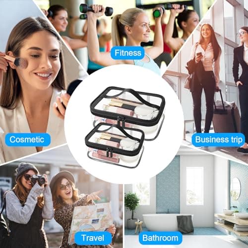 Aucuu 2PCS Toiletry Bag, Clear Makeup Bag, TSA Approved Cosmetic Bag, Portable Waterproof Transparent Cosmetic Bags, Clear Travel Toiletries Bag for Travel Business Bathroom — view 6