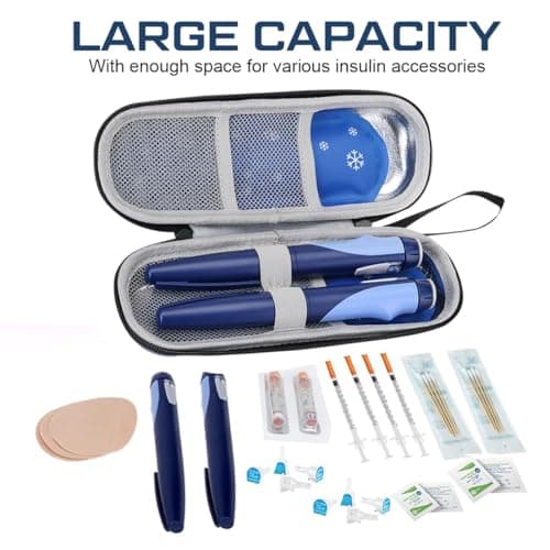 Insulin Cooler Travel Case Diabetic Storage Organizer Medication Cooler Cool Bag Portable Insulin Pen Cases Insulated Bags Diabetic Travel Case with Reusable Gel Ice Pack — view 4