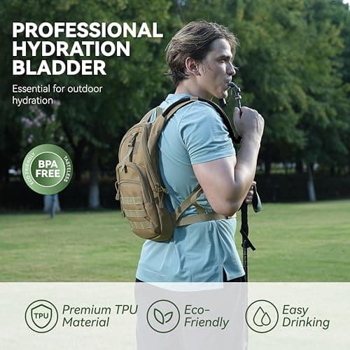 MARCHWAY 2L/2.5L/3L TPU Hydration Bladder, Ultra Durable Water Reservoir Bag with Insulated Tube for Hydration Pack for Cycling, Hiking, Running, Climbing, Biking (2.5L Blue 85oz) — view 2