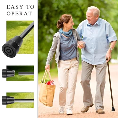 2 Pcs Heavy Walking Stick Rubber Ends, 19 mm Black Walking Stick Ferrules, Durable Crutches Rubber Ends, Anti-Slip Walkings Pole Rubbers Tips for Elderly Crutches Adult Hiking Crutches — view 5