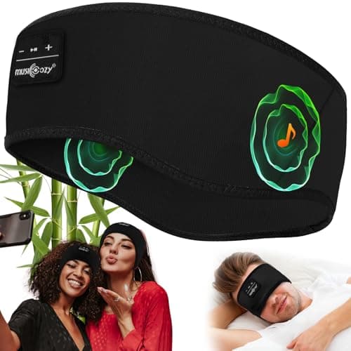 MUSICOZY Organic Bamboo Cotton Sleep Headphones for Side Sleepers