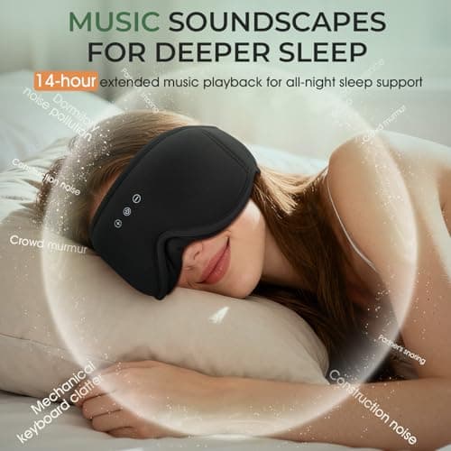 MUSICOZY Breathable Organic Bamboo Cotton Sleep Mask Headphones — view 6