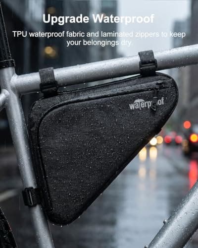 NDakter Bike Frame Bag, 2L Waterproof Bicycle Triangle Bag, Reflective Cycling Pouch for Phone, Wallet, Keys, Tools, Bikes Front Tube Bag for Mountain Road Bike, MTB (Bike Frame Bag) — view 2