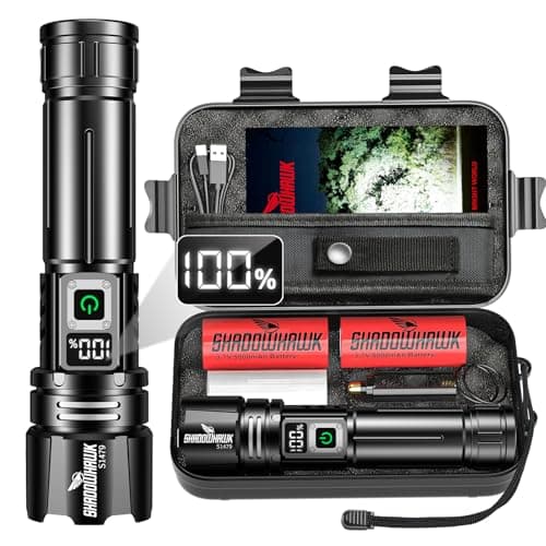 Shadowhawk Rechargeable LED Torch 500000 Lumen Super Bright Flashlight