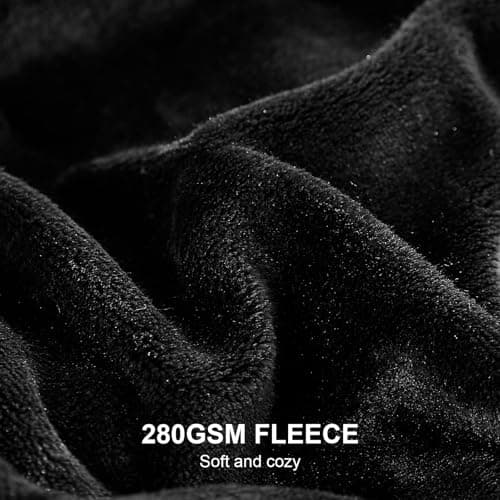 EHEYCIGA Throw XL Fleece Throw Blanket for Sofa 130x178cm, Black — view 2