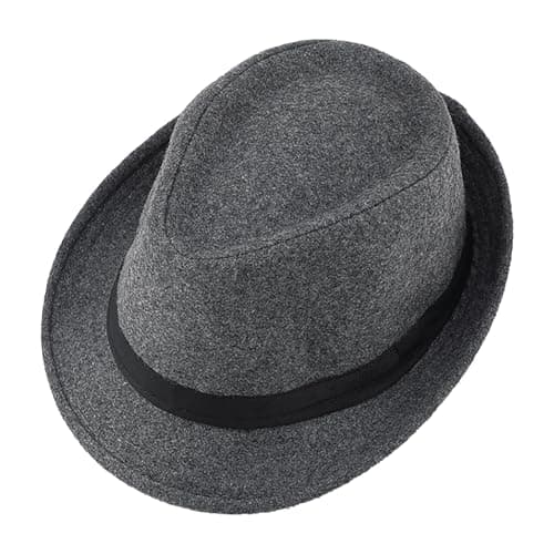 TINAYAUE Men's Gentleman Hat Mid-Elderly Fedora Hat Winter Warm Trilby Hat Old Man Elegant Woolen Hats Outdoor Travel Party Top Hat Birthday Gift for Dad Grandpa Panama Jazz Cap — view 2