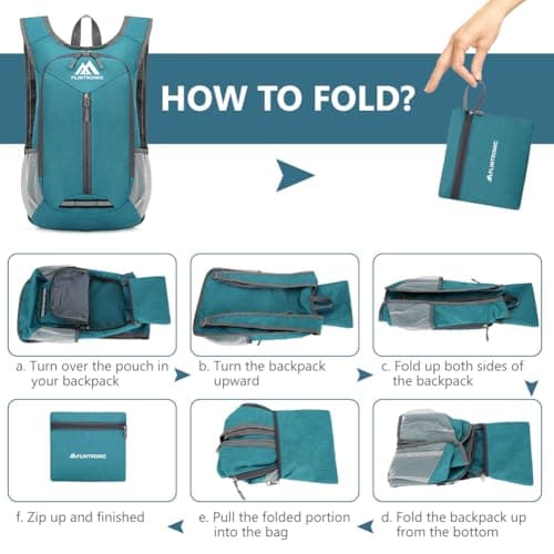 flintronic Foldable Backpack, Ultra Lightweight Rucksack, 16L Hiking Backpack, Unisex Packable Backpack For Men Women, Waterproof Travel Daypack For Outdoor Sport Biking Hiking Climbing — view 5