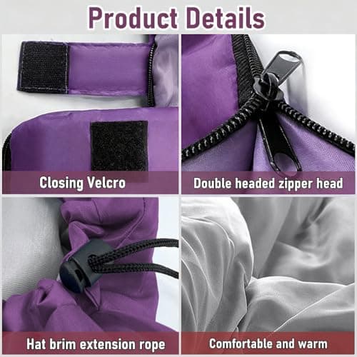 Sleeping Bags for Adults & Kids Sleeping Bag for 3-4 Season, Adult Blanket, Ultralight Carry Bag, Lightweight Compact, Soft for Outdoor Camping, Travel, Hiking (Purple Plush Comfort 0-18°C) — view 3
