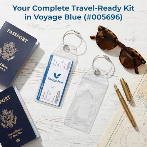 8-Pack Cruise Luggage Tag Holders - Waterproof Clear Luggage Tags for Suitcases with Stainless Steel Loops, Durable Plastic Suitcase Tags Compatible with Marella All Cruise Essentials — view 4