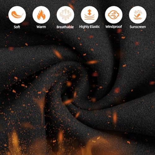 AUYAO Fleece Neck Warmer Thermal Snoods Unisex Winter Cold Weather Knitted Neck Covering Scarf Neck Gaiters Warmer Snoods Headwear Bandana Motorcyclists Snoods for Sports Outdoor(Black+Dark Gray) — view 3