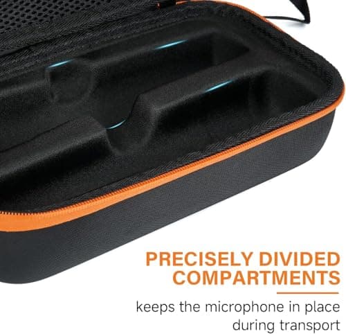 Wireless Microphone Case Compatible with JBL PartyBox Wireless Mic - 2X Digital Wireless Microphones,Protable Mic Travel Bag Storage Box for Receivers, Adapters, AA Batteries,Charger (Box Only) — view 4