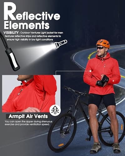 Outdoor Ventures Men's Waterproof Jacket Lightweight Windproof Rain Coats — view 3
