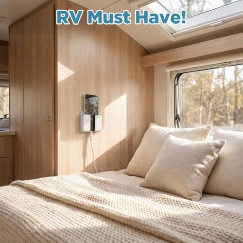 2 Pcs Wall Phone Holder for RV, Boat, Camper, Dorm, Apartment, Bedroom — view 5