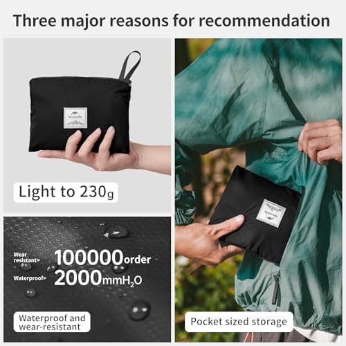 Naturehike 25L Packable Backpack - 230g Ultra Lightweight Foldable Daypack, PU2000mm Waterproof 30D Nylon Compact Hiking Rucksack for Travel, Cycling & Hiking(Black) — view 5