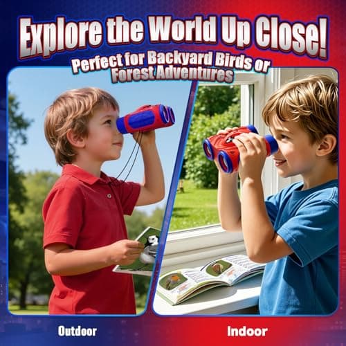 Toys for 3-12 Year Old Boys, Binoculars Kids with Compass & Bird Watching Manual, Outdoor Garden Toys Boy Toy Kids Toy Age 3 4 5 6 7 9, Boy Gifts Toddler Birthday Present Easter Gifts for Kid — view 4