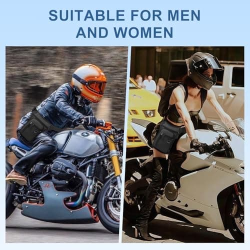 Flintronic Motorcycle Leg Bag, Hiking Waist Pack, Thigh Fanny with Adjustable Waist and Thigh Strap, Multi-Function Sports Pouch Bag, for Men Women Cycling Running Traveling and Fishing — view 6