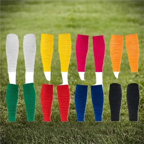 GSCLZ 1Pairs High Elastic Sports Calf Compression Sleeves For Unisex Football Leg Sleeve Footless Sock For Running Cycling For Running Sports, Flight, Hiking,Cycling(Orange) — view 3