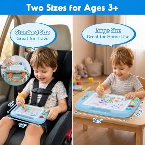 SGILE Magnetic Drawing Board Kids, Toddler Travel Toy Pad, Standard 25x18cm — view 3