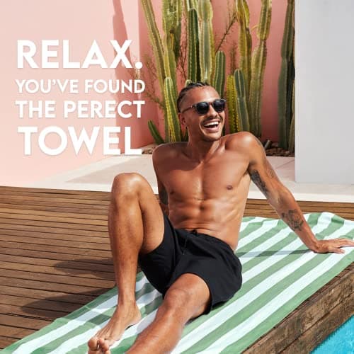 Dock & Bay Beach Towel - Quick Dry, Sand Free - Compact, Lightweight - 100% Recycled - Includes Bag - Cabana - Cayman Khaki - Extra Large (200x90cm, 78x35") — view 2