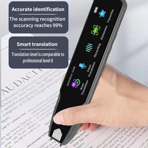 ZYWUOY Handheld Translation Pen, Offline Scan Touchscreen ABS for Travel Study, Pink — view 5