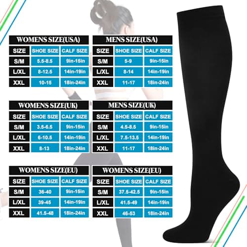 Zuimei 2 Pairs 20-30 mmhg Compression Socks for Women Men — view 2
